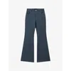 Joseph Womens Smoke Bond Flared-leg Mid-rise Stretch-woven Trousers In Blue