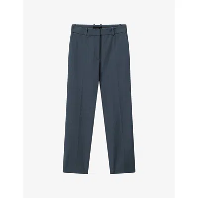 Joseph Womens Smoke Coleman Straight-leg Slim-fit Stretch-woven Trousers In Blue