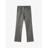 Joseph Womens Duke Cropped Leather Trousers Smoke In Gray