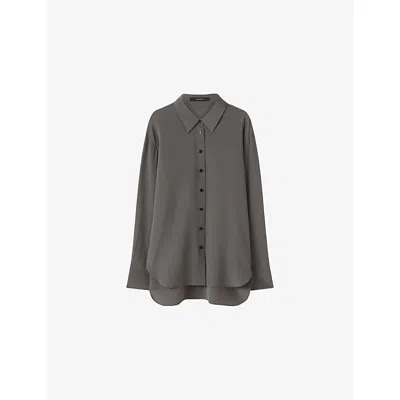 Joseph Womens Smoke Joe Relaxed-fit Silk Blouse In Gray