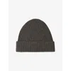 Joseph Womens Smoke Ribbed Wool, Silk And Cashmere Beanie Hat In Gray