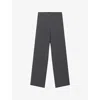 Joseph Womens Smoke Sahel Straight-leg High-rise Silk Trousers In Gray