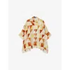 Joseph Womens Sundown Combo Arcole Marble-print Silk Shirt In Multi