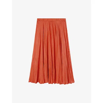 Joseph Womens Sundown Sully Crinkled Silk Midi Skirt