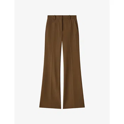 Joseph Womens Tafira Flared Stretch-woven Trousers Taupe In Brown