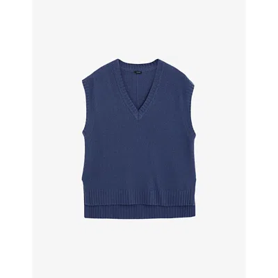 Joseph Open Cashmere Vest In Harbour