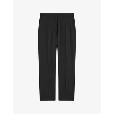 JOSEPH WOMENS BLACK VILAR ELASTICATED-WAIST STRETCH-WOOL TROUSERS