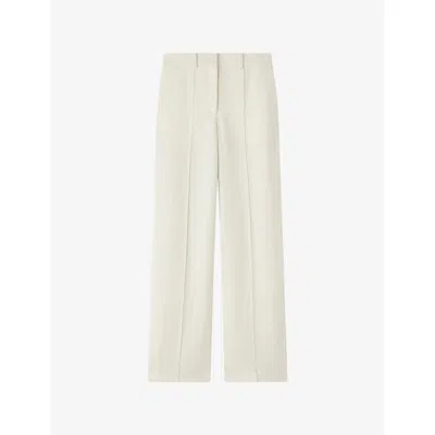 Joseph Womens Wax Jnane High-rise Linen-blend Trousers In White