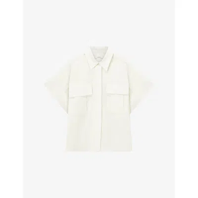Joseph Womens Wax Justo Flap-pocket Cotton-poplin Shirt In White