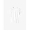 Joseph Womens White Round-neck Cotton And Silk-blend T-shirt In White