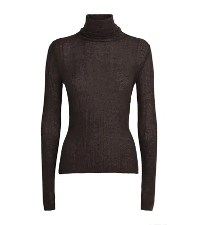 Joseph Wool-blend Molony Rollneck Sweater In Brown