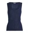 Joseph Wool-blend Sheer Ycaza Tank Top In Blue