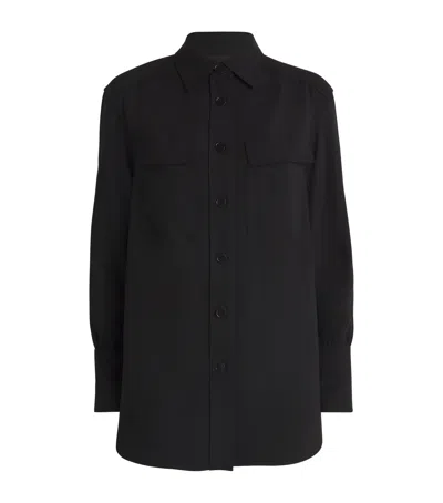 Joseph Wool-blend Twill Perle Overshirt In Black