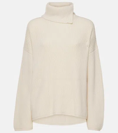 Joseph Wool, Cashmere And Silk Turtleneck Sweater In White