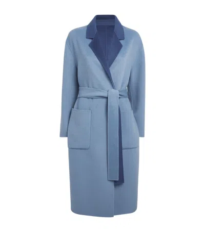 Joseph Wool-cashmere-silk Reversible Edmond Coat In Blue