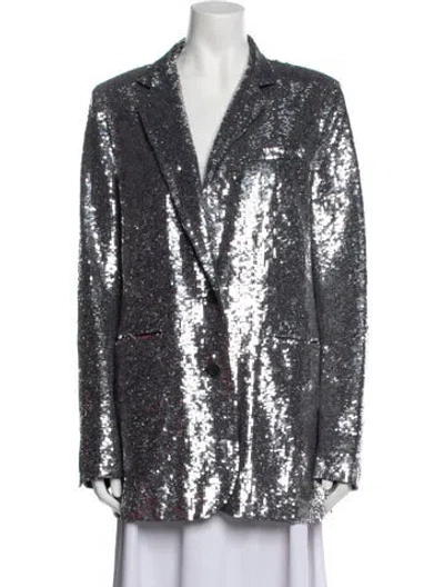 Pre-owned Joseph Wool Coat In Silver