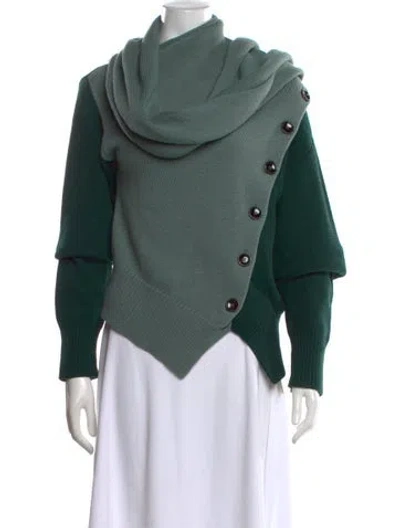 Pre-owned Joseph Wool Cowl Neck Sweater In Green