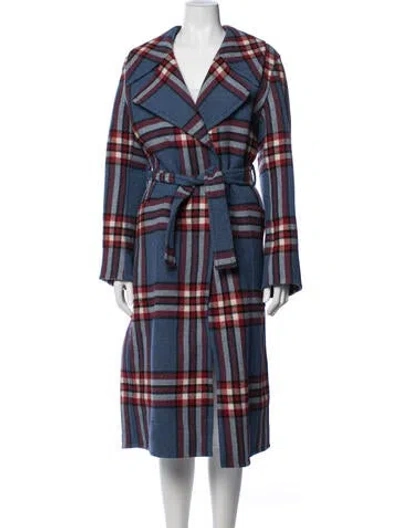 Pre-owned Joseph Wool Faux Fur Coat In Blue