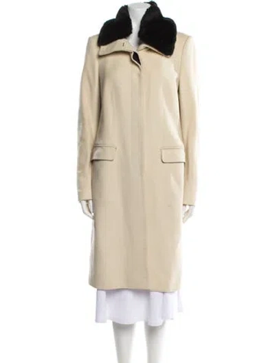 Pre-owned Joseph Wool Fur Coat In Neutral