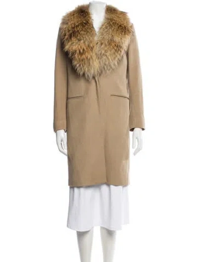 Pre-owned Joseph Wool Fur Coat In Neutral