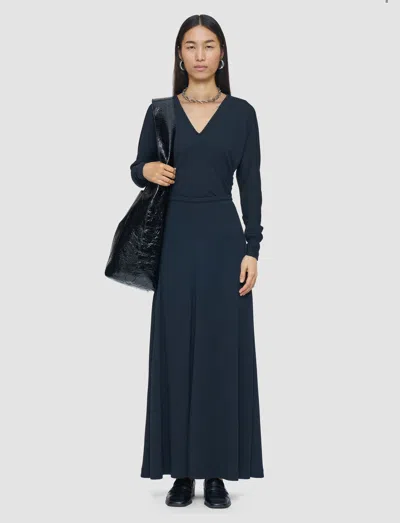 Joseph Wool Jersey Maxi Skirt In Blue