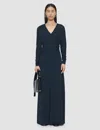 Joseph Wool Jersey V Neck Top In Black