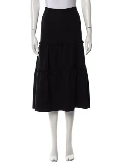 Pre-owned Joseph Wool Midi Length Skirt In Black