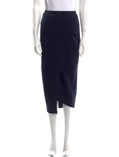 Pre-owned Joseph Wool Midi Length Skirt In Blue