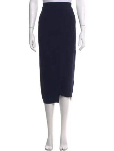 Pre-owned Joseph Wool Midi Length Skirt In Blue
