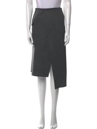 Pre-owned Joseph Wool Midi Length Skirt In Gray
