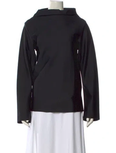 Pre-owned Joseph Wool Mock Neck Sweatshirt In Black