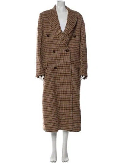 Pre-owned Joseph Wool Plaid Print Coat In Neutral