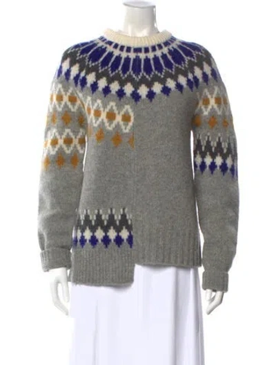 Pre-owned Joseph Wool Printed Sweater In Gray