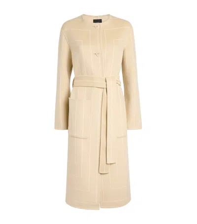 JOSEPH WOOL-SILK STRIPE SCHEFFER COAT
