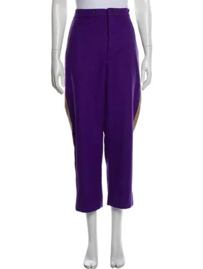 Pre-owned Joseph Wool Straight Leg Pants In Purple