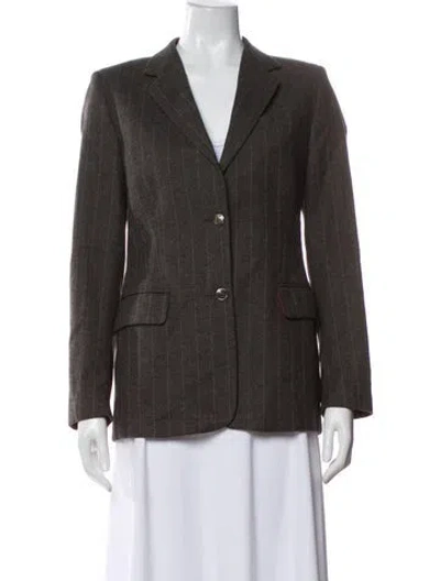 Pre-owned Joseph Wool Striped Coat In Gray