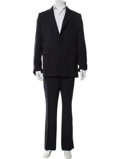 Pre-owned Joseph Wool Striped Two-piece Suit In Black