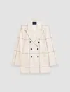 Joseph Wool Tartan Leandre Jacket In Oat Combo