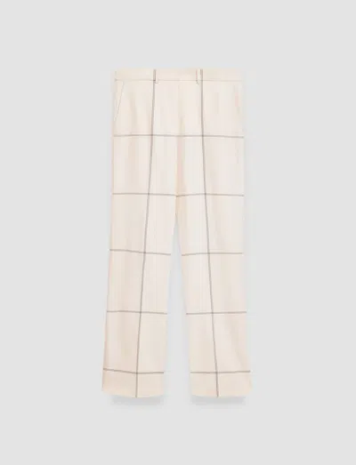 Joseph Wool Tartan Morissey Trousers In Oat Combo