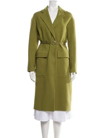 Pre-owned Joseph Wool Trench Coat In Green