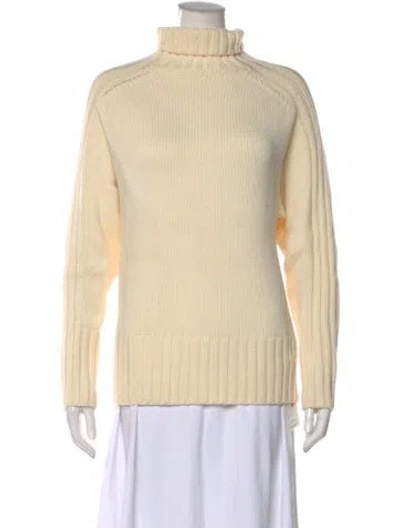 Pre-owned Joseph Wool Turtleneck Sweater In White