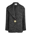 Joseph Wool Tweed Donegal Agar Coat In Black