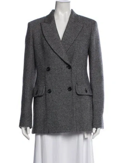 Pre-owned Joseph Wool Tweed Pattern Blazer In Gray