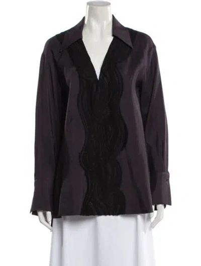 Pre-owned Joseph Wool V-neck Blouse In Purple