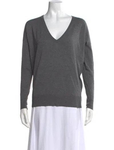 Pre-owned Joseph Wool V-neck Sweater In Gray