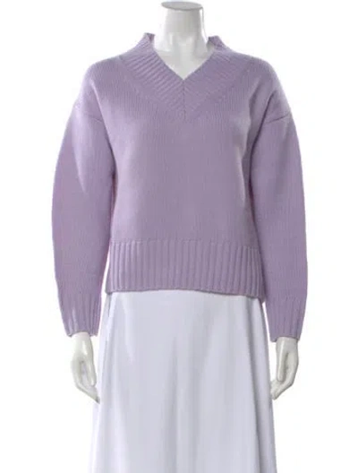 Pre-owned Joseph Wool V-neck Sweater In Purple