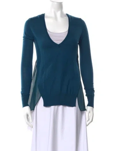 Pre-owned Joseph Wool V-neck Top In Blue