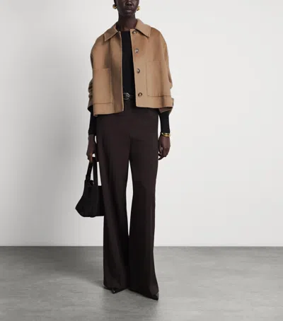Joseph Wool-silk Kalaa Jacket In Brown