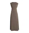 Joseph Woven Neva Comfort Cady Maxi Dress In Brown