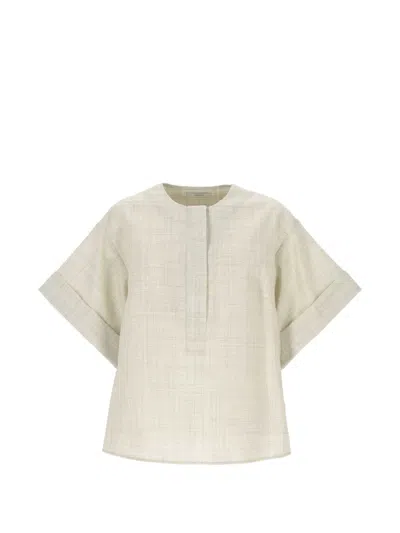 Joseph Yani Concealed-placket Turn-up Cuff Blouse In White